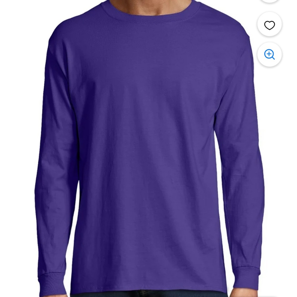 Hanes Beefy Unisex Long Sleeve Shirt-Purple